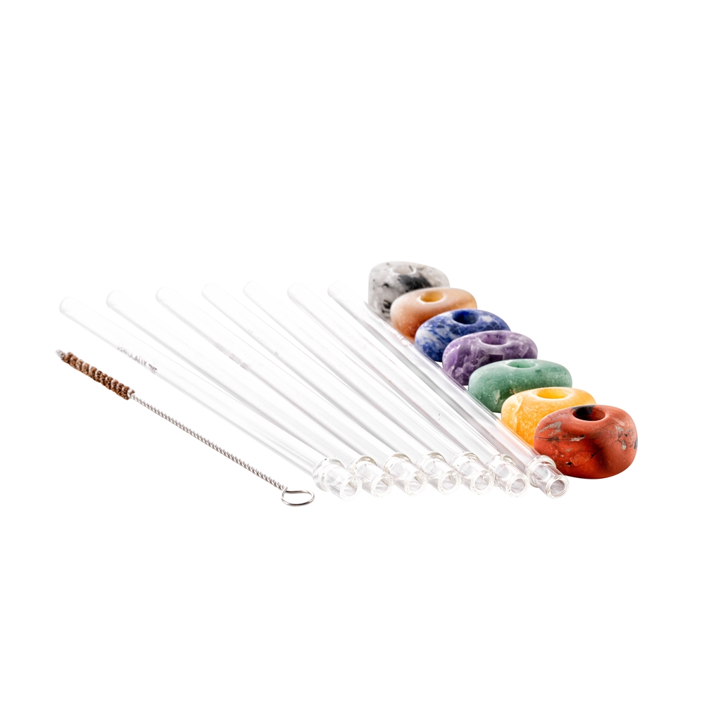VitaJuwel Crystal Straw-Set (Glas-Trinkhalm mit Edelstein) – Bild 2