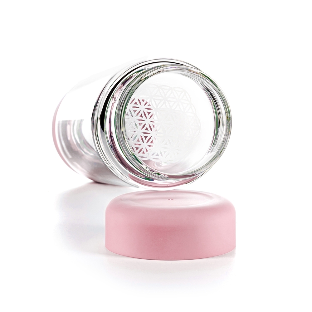 inu! Trinkflasche von VitaJuwel in Blossom Rose mit Bergkristall – Bild 3