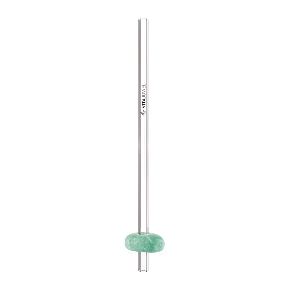 VitaJuwel Crystal Straw Aventurin (Glas-Trinkhalm mit Edelstein)