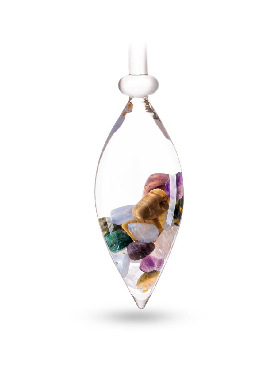 VitaJuwel "Fünf Elemente" (Amethyst, Chalcedon, versteinertes Holz, Rosenquarz, Ozeanjaspis)