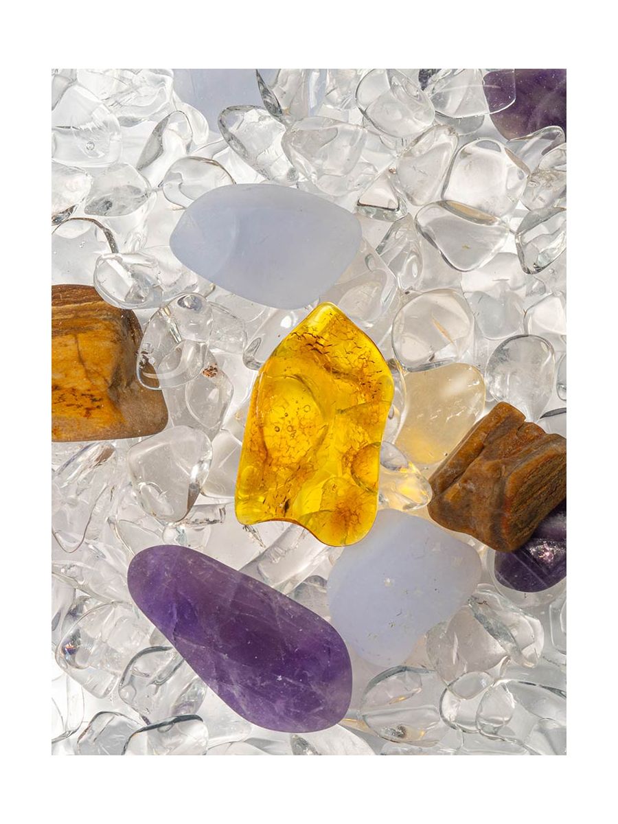 VitaJuwel "Prana" (Amethyst, versteinertes Holz, Chalcedon, Bernstein, Bergkristall) – Bild 2